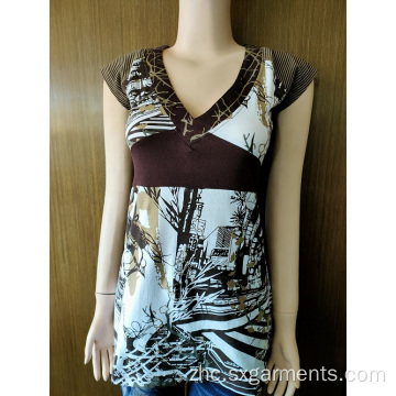 100％棉花长袖女士的T恤